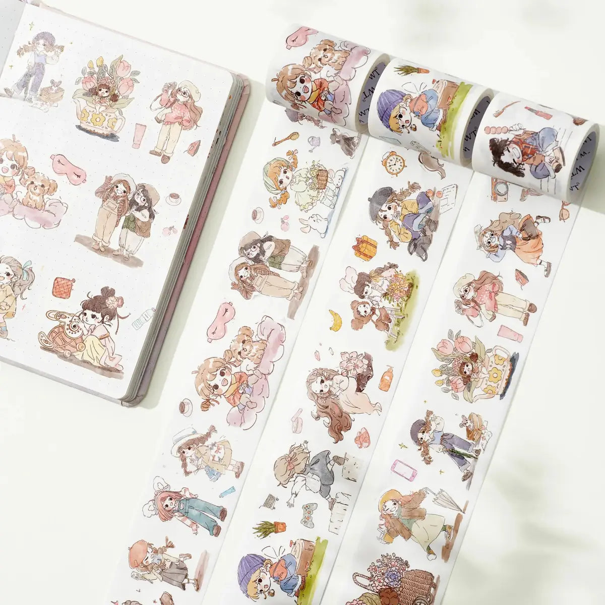 Sticker Set Washi Tape - Reminiscent - 3 - pack - 7 - Washi Tape Shop - Tidformera