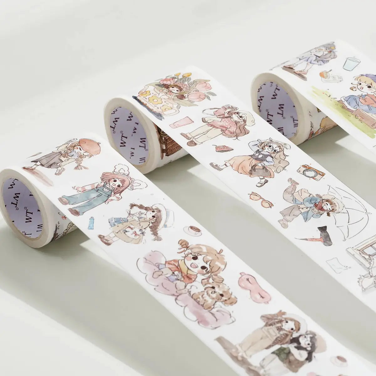 Sticker Set Washi Tape - Reminiscent - 3 - pack - 5 - Washi Tape Shop - Tidformera