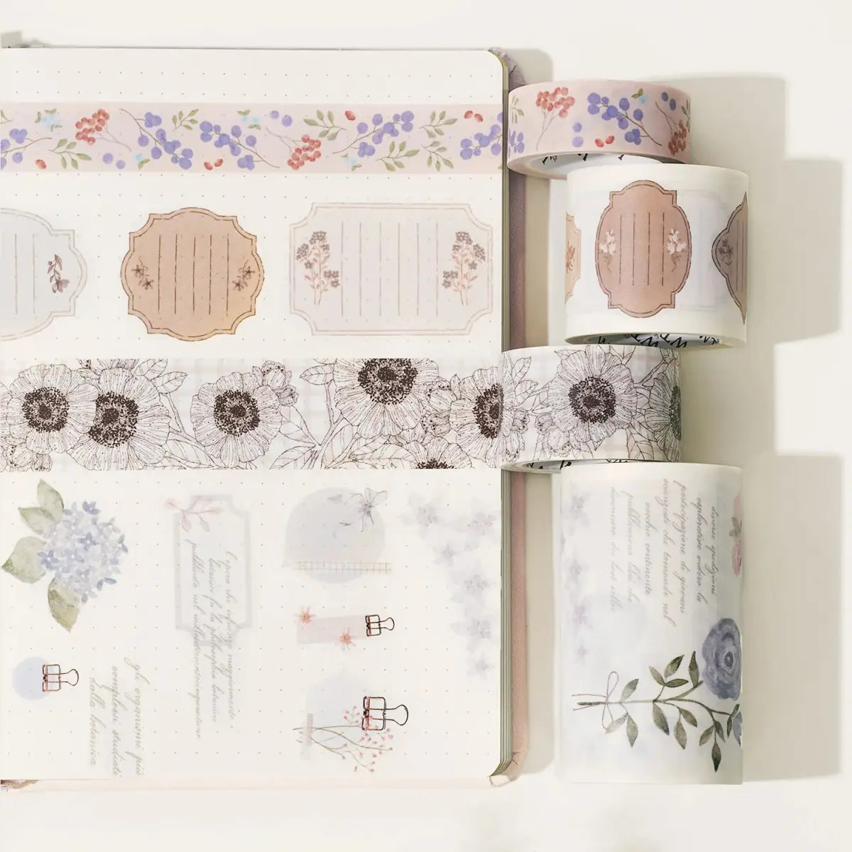 Sticker Set Washi Tape - Ricordi Della Soffitta - 4 - pack - 9 - Washi Tape Shop - Tidformera