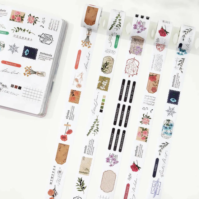 Sticker Set Washi Tape - Seasonal Splendor - 5 - pack - 1 - Washi Tape Shop - Tidformera