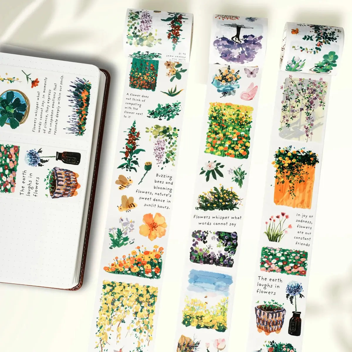 Sticker Set Washi Tape - Spring Oasis - 3-pack från Washi Tape Shop - Vårblommiga stickers på rulle i 3-pack. Tidformera