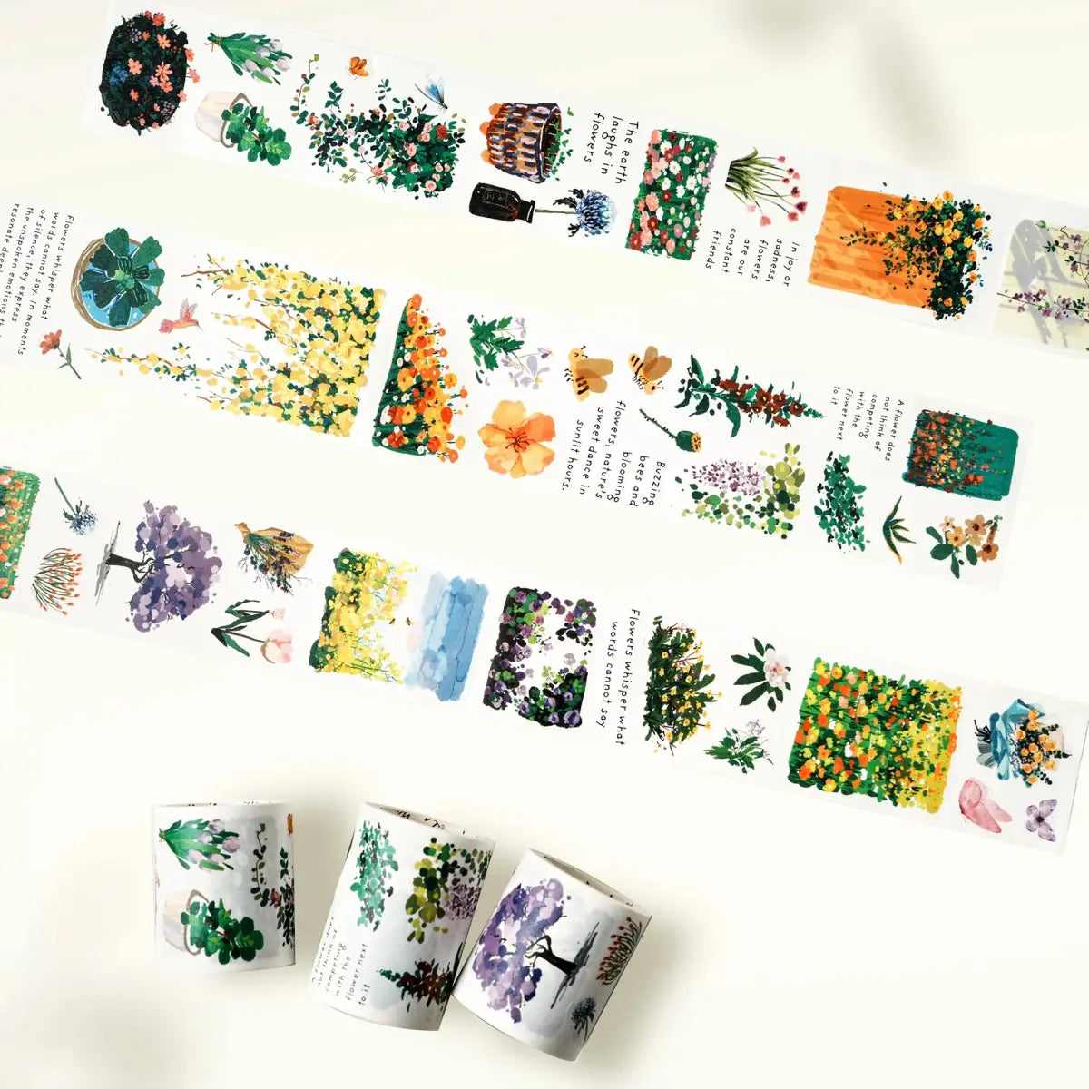 Sticker Set Washi Tape - Spring Oasis - 3 - pack - 1 - Washi Tape Shop - Tidformera