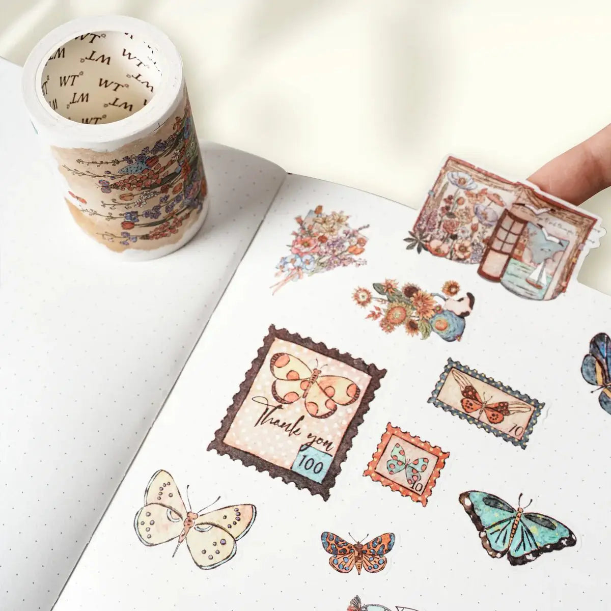 Sticker Set Washi Tape - Stamped Wings - 3 - pack - 4 - Washi Tape Shop - Tidformera