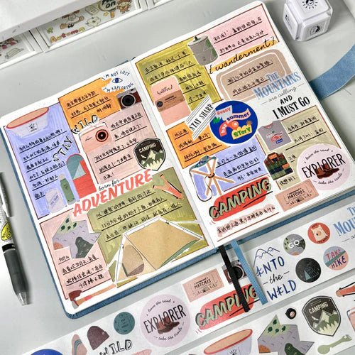 Sticker Set Washi Tape - The Adventurer - 3 - pack - 6 - Washi Tape Shop - Tidformera