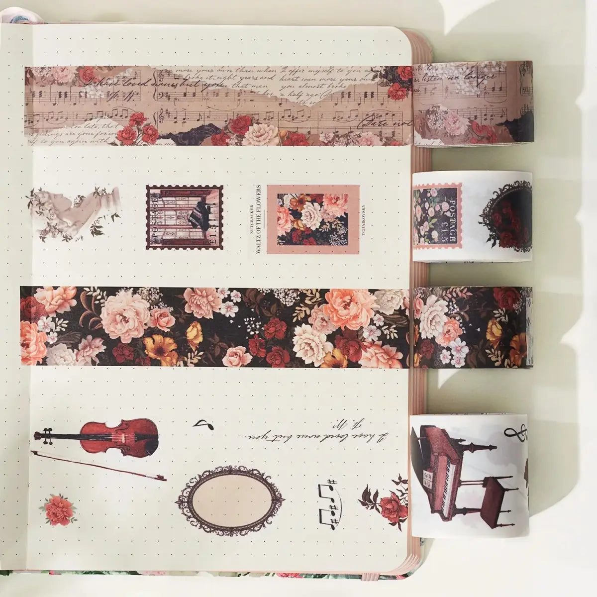 Sticker Set Washi Tape - Waltz of the Flowers - 4 - pack - 3 - Washi Tape Shop - Tidformera