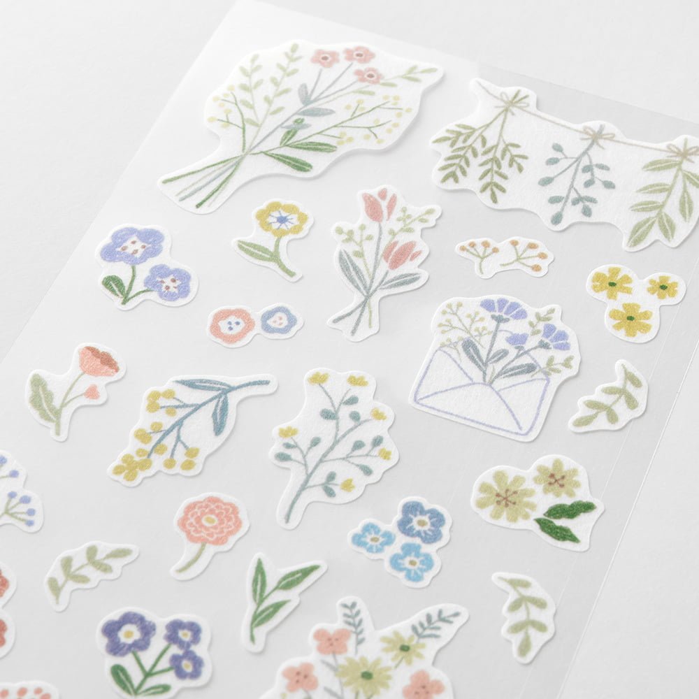 Sticker Two Sheets - Flower - 3 - Midori - Tidformera