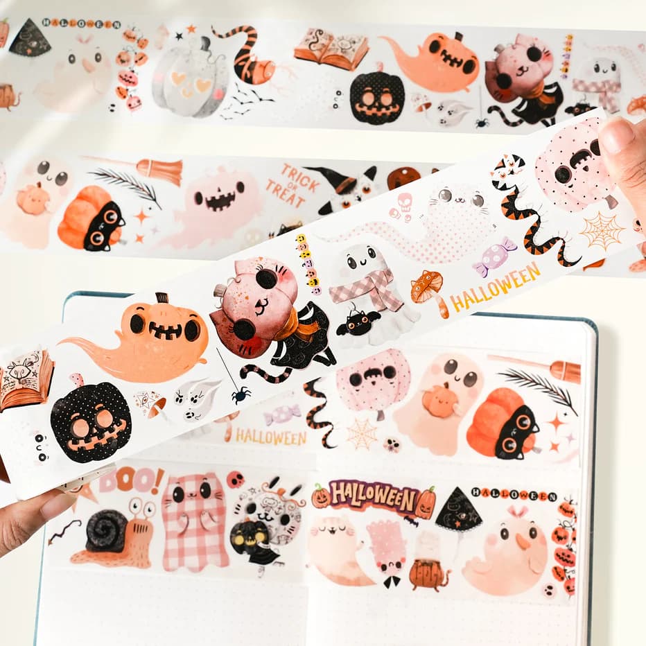 Sticker Washi Tape - Pre - cut - Boogie Boo - 60 mm - 1 - Washi Tape Shop - Tidformera