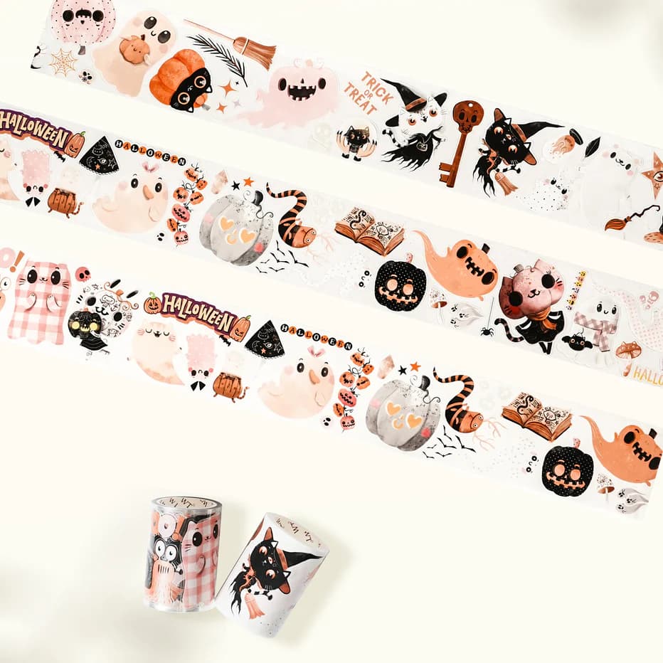 Sticker Washi Tape - Pre - cut - Boogie Boo - 60 mm - 3 - Washi Tape Shop - Tidformera