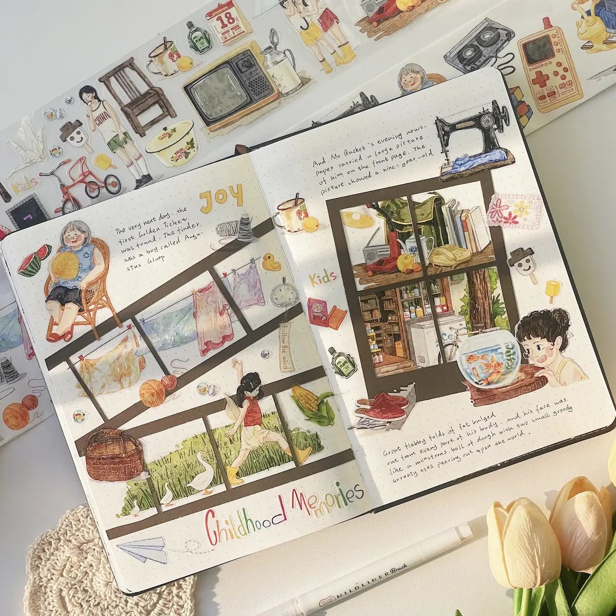 Sticker Washi Tape - Pre - cut - Childhood Memories - 70 mm - 4 - Washi Tape Shop - Tidformera