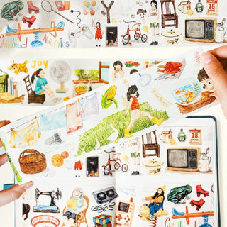 Sticker Washi Tape - Pre - cut - Childhood Memories - 70 mm - 1 - Washi Tape Shop - Tidformera