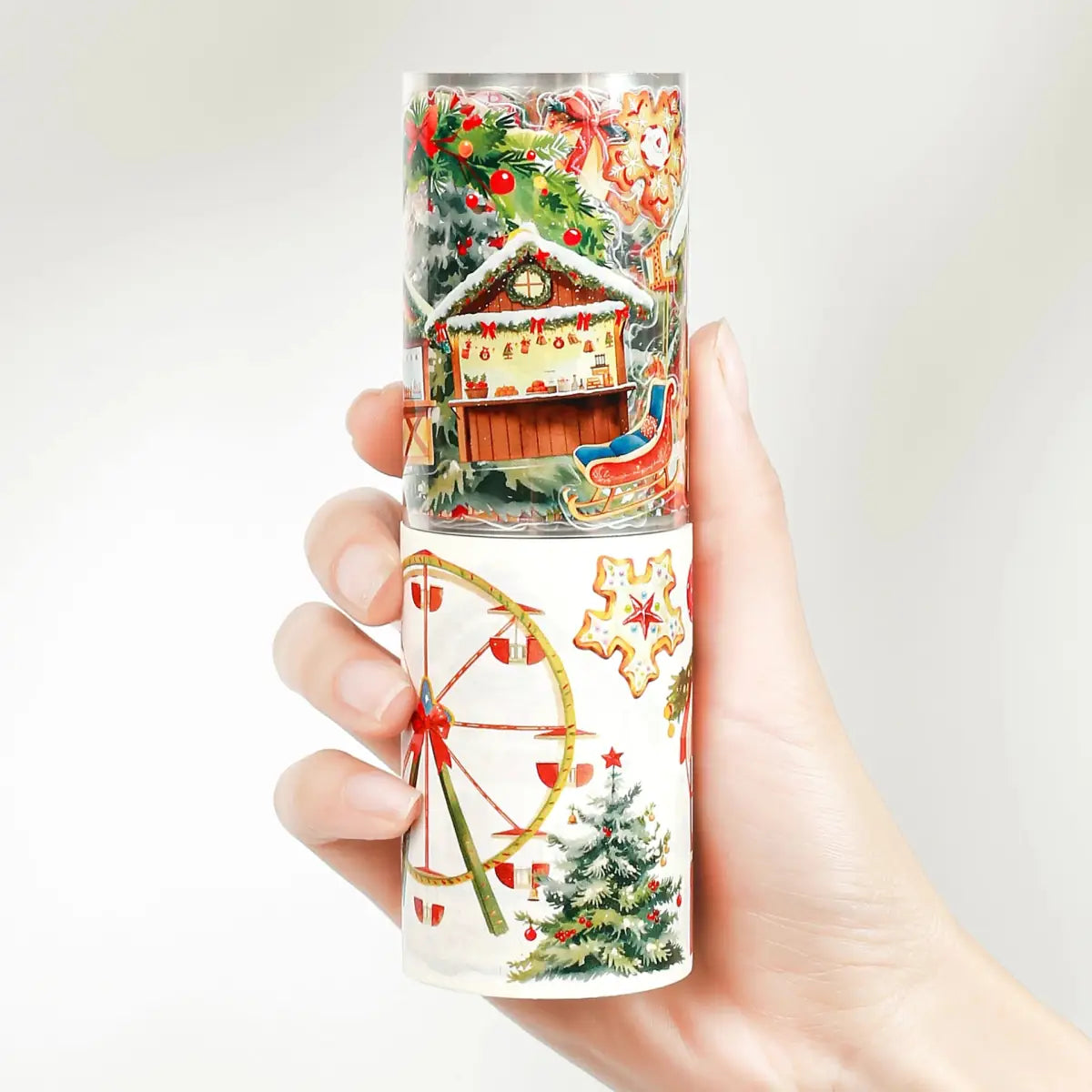 Sticker Washi Tape - Pre - cut - Christmas Market - 70 mm - 7 - Washi Tape Shop - Tidformera