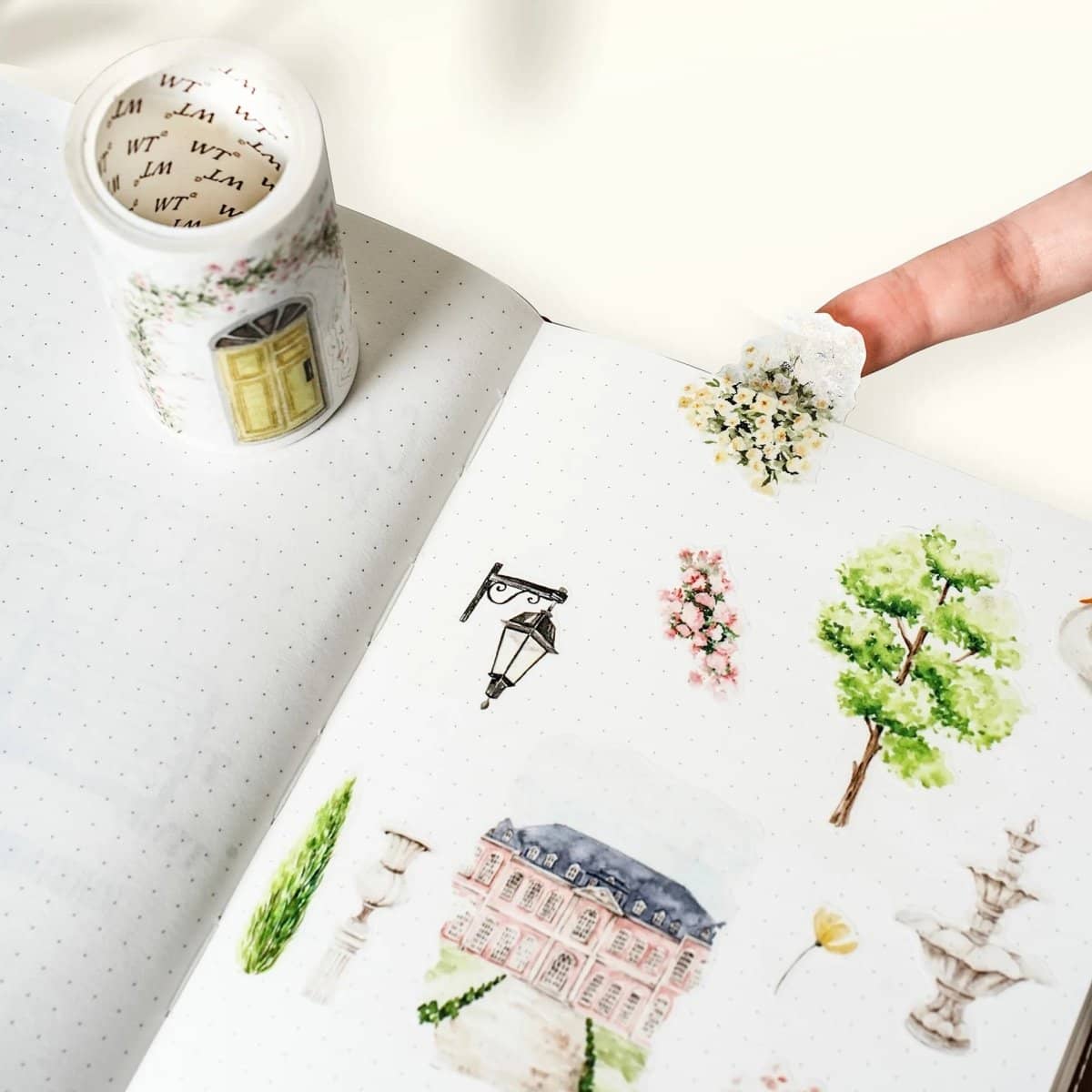 Sticker Washi Tape - Pre - cut - French Courtyard - 70 mm - 3 - Washi Tape Shop - Tidformera