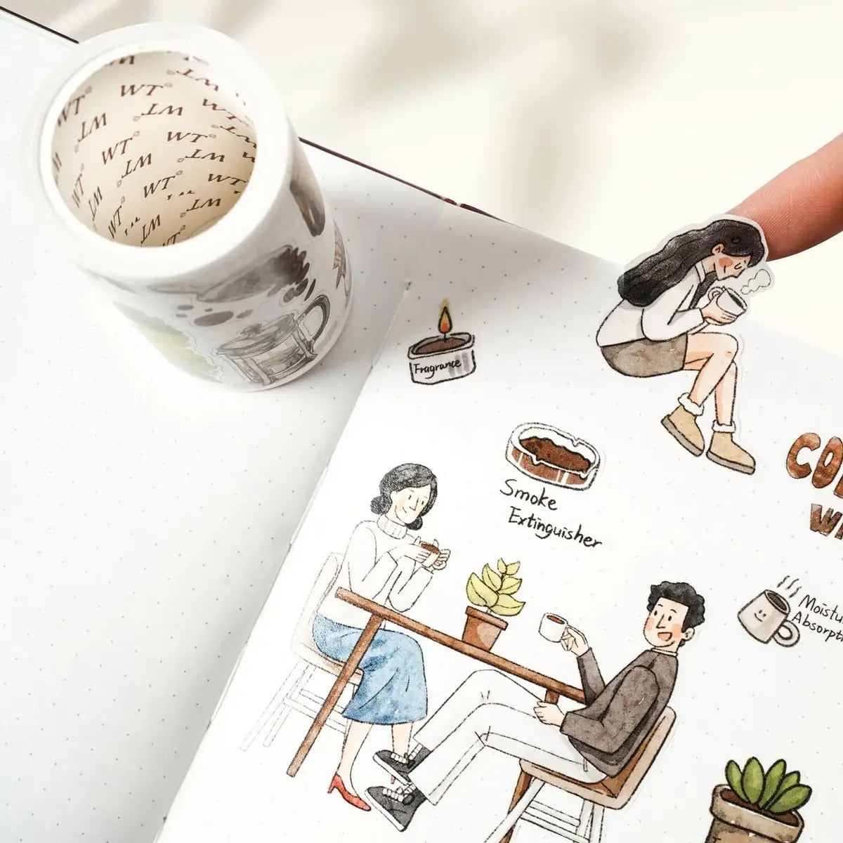 Sticker Washi Tape - Pre - cut - Life of Coffee - 70 mm - 5 - Washi Tape Shop - Tidformera