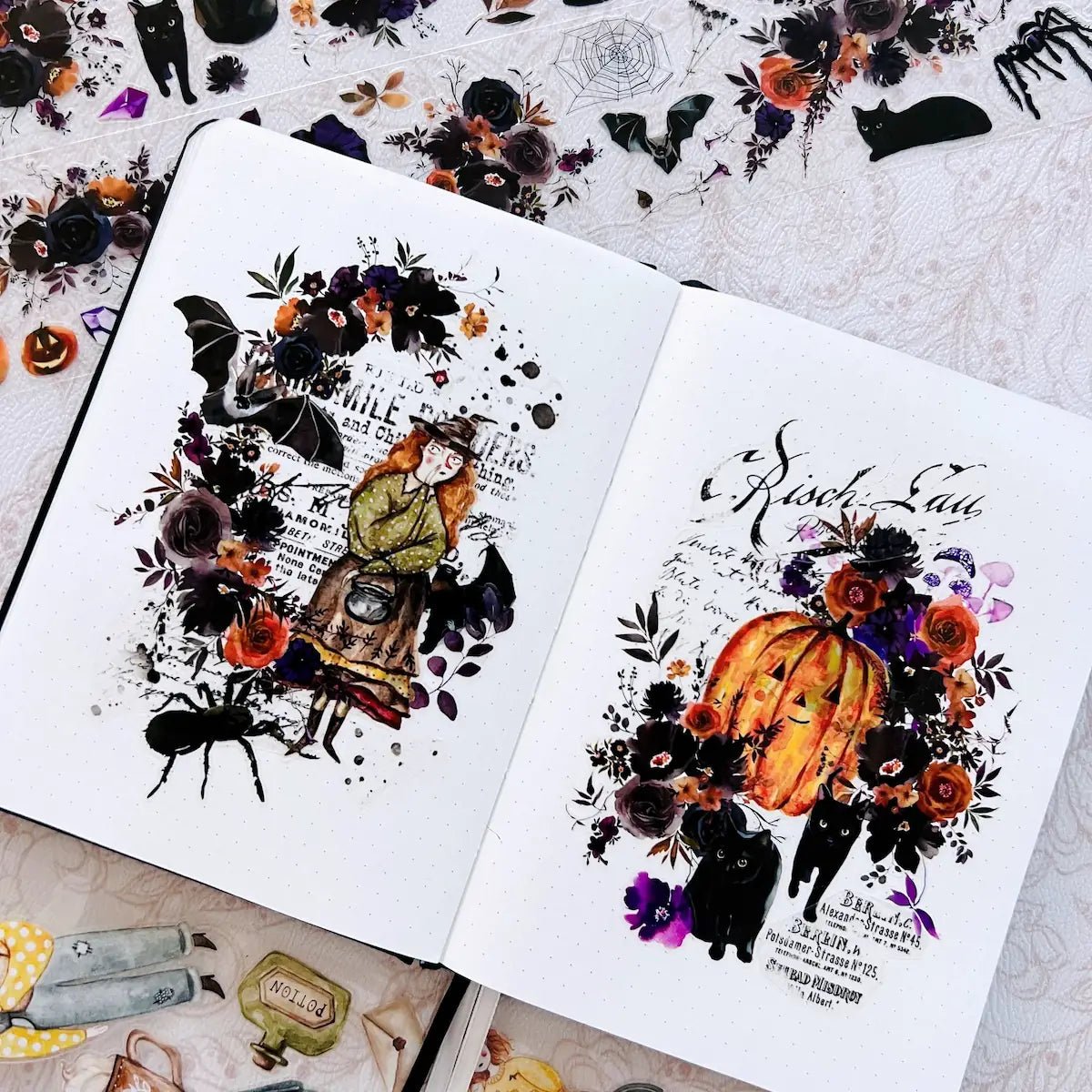 Sticker Washi Tape - Pre - cut - Mystic Meow - 60 mm - 3 - Washi Tape Shop - Tidformera