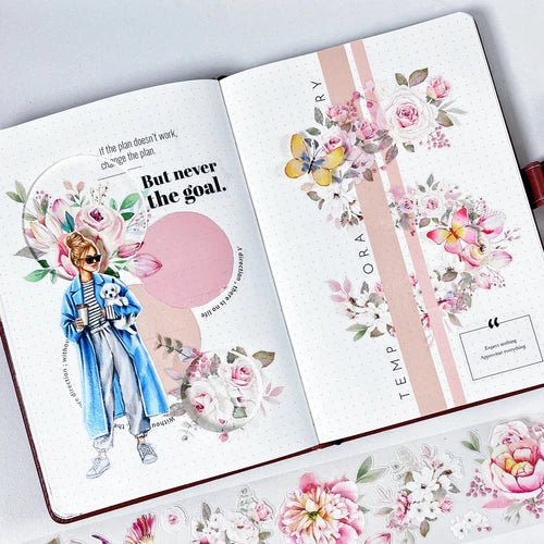 Sticker Washi Tape - Pre - cut - Pink Velvet - 60 mm - 9 - Washi Tape Shop - Tidformera