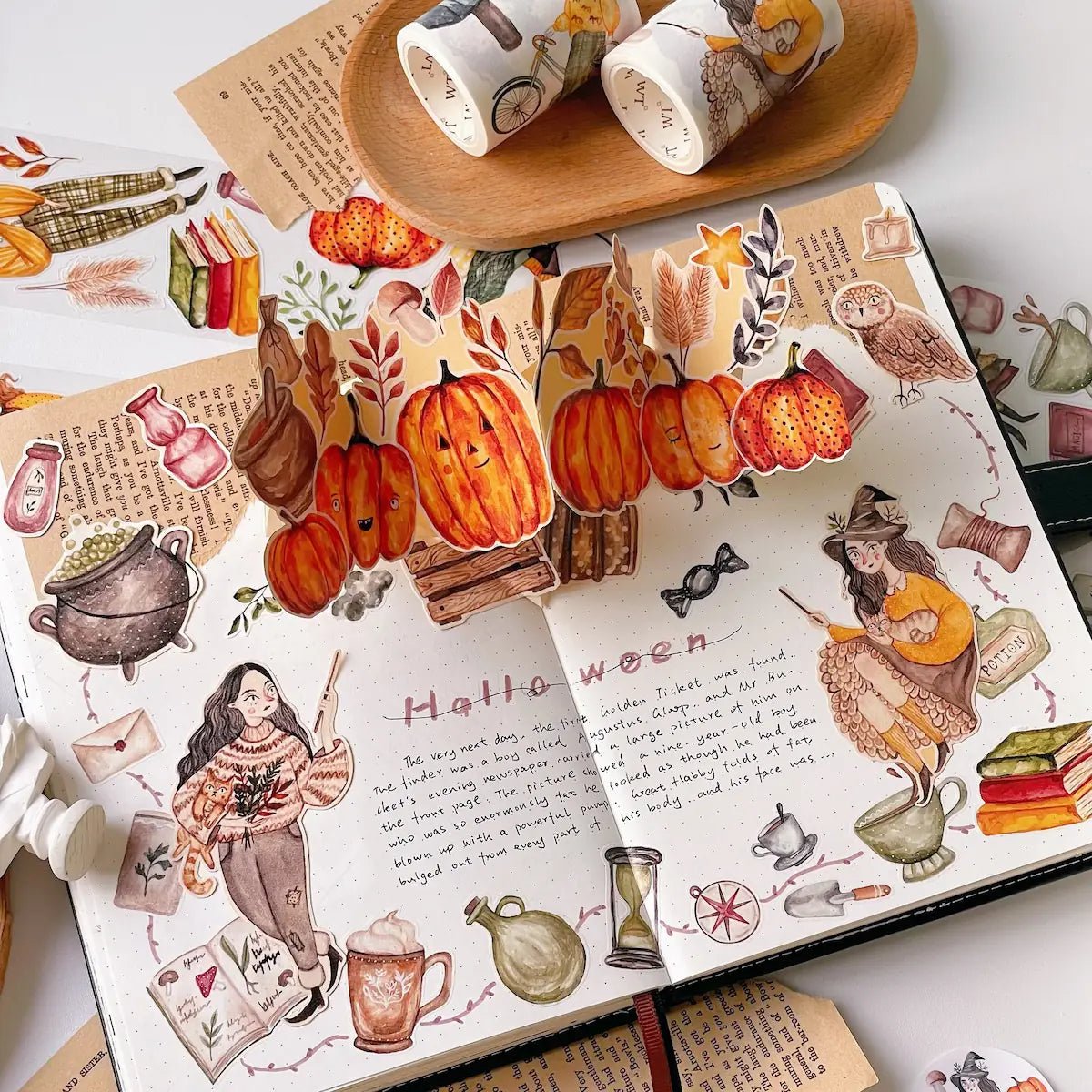 Sticker Washi Tape - Pre - cut - Pumpkin Spell - 60 mm - 2 - Washi Tape Shop - Tidformera