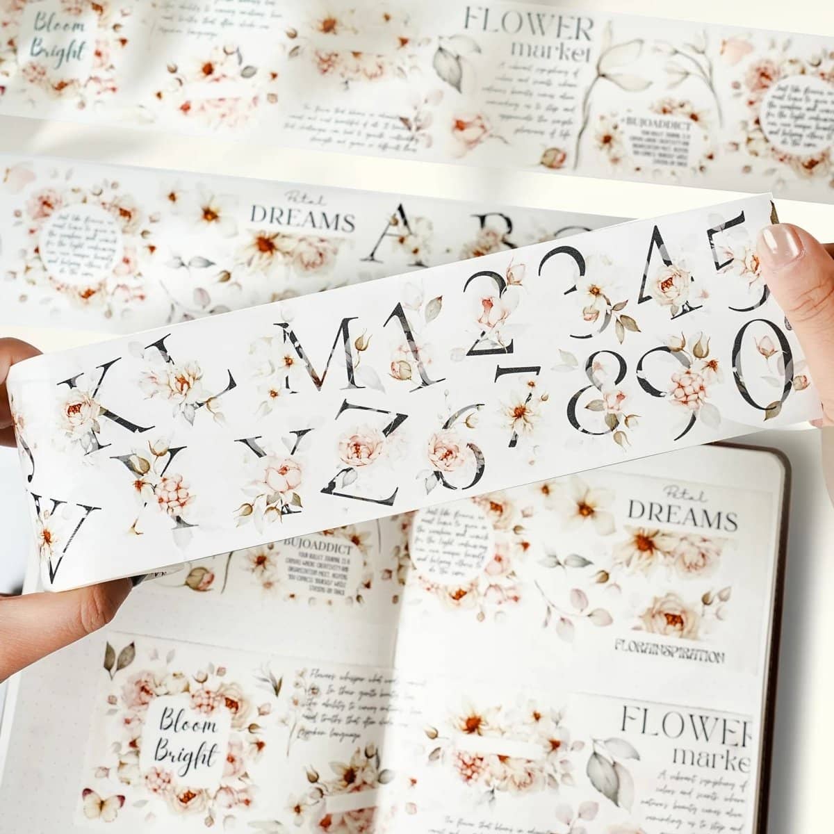 Sticker Washi Tape - Pre - cut - Rosé Scripts - 70 mm - 5 - Washi Tape Shop - Tidformera