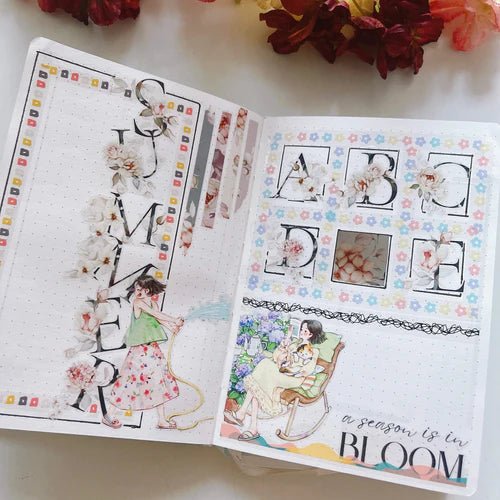 Sticker Washi Tape - Pre - cut - Rosé Scripts - 70 mm - 8 - Washi Tape Shop - Tidformera