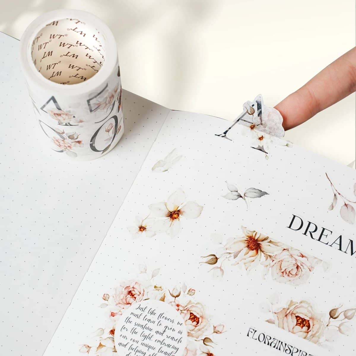 Sticker Washi Tape - Pre - cut - Rosé Scripts - 70 mm - 2 - Washi Tape Shop - Tidformera