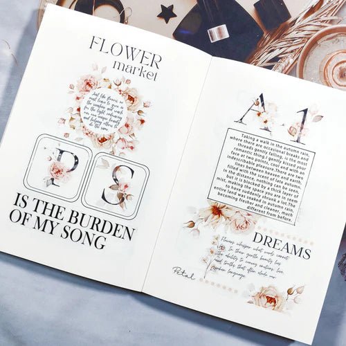 Sticker Washi Tape - Pre - cut - Rosé Scripts - 70 mm - 7 - Washi Tape Shop - Tidformera