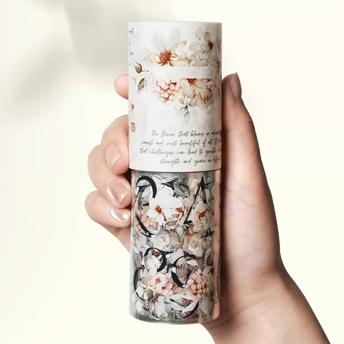 Sticker Washi Tape - Pre - cut - Rosé Scripts - 70 mm - 10 - Washi Tape Shop - Tidformera