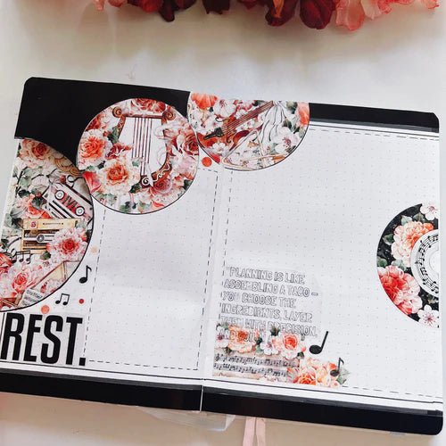 Sticker Washi Tape - Pre - cut - Rose Sonata - 60 mm - 4 - Washi Tape Shop - Tidformera