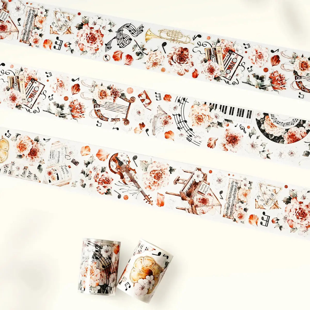 Sticker Washi Tape - Pre - cut - Rose Sonata - 60 mm - 3 - Washi Tape Shop - Tidformera