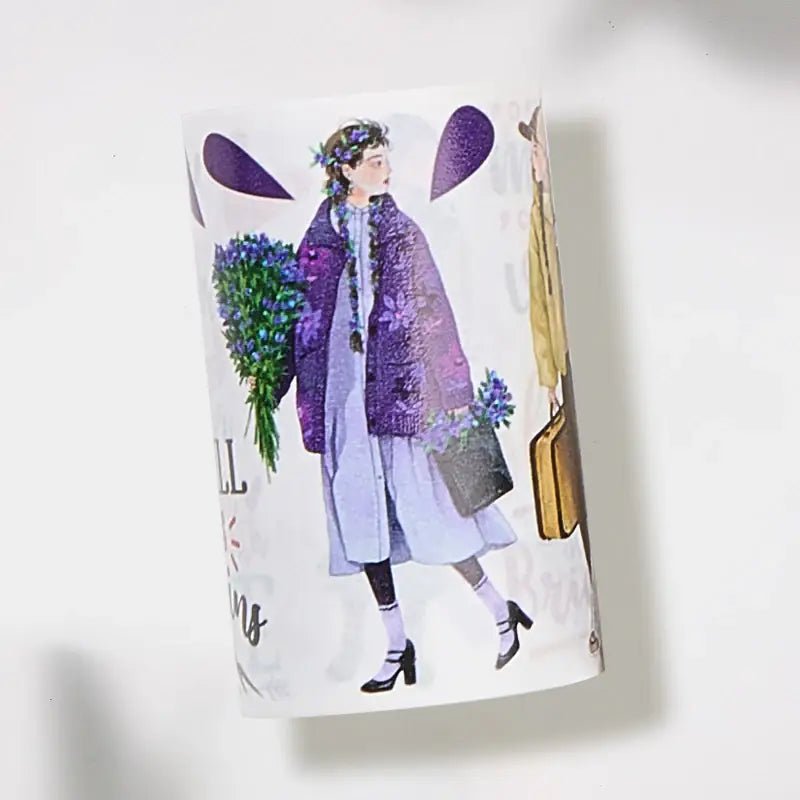 Sticker Washi Tape - Pre - cut - Silent Silhouette - 70 mm - 7 - Washi Tape Shop - Tidformera