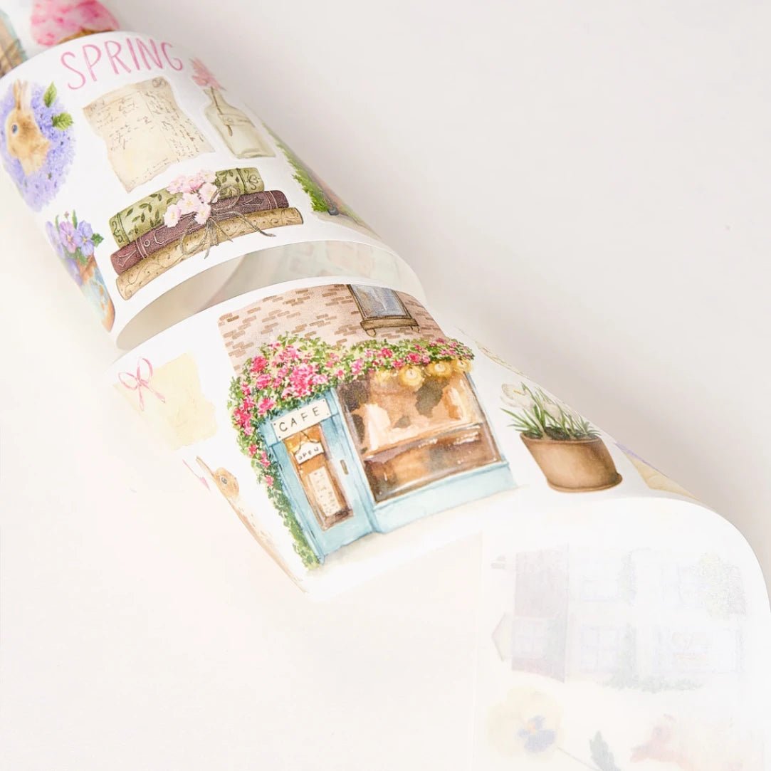 Sticker Washi Tape - Pre - cut - Spring Café - 70 mm - 3 - Washi Tape Shop - Tidformera