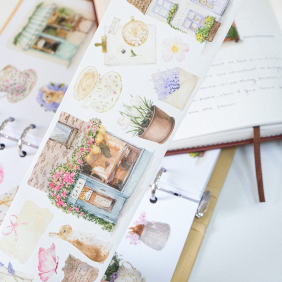 Sticker Washi Tape - Pre - cut - Spring Café - 70 mm - 4 - Washi Tape Shop - Tidformera