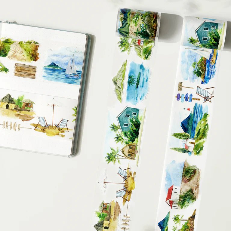 Sticker Washi Tape - Pre - cut - Summer Bliss - 60 mm - 8 - Washi Tape Shop - Tidformera