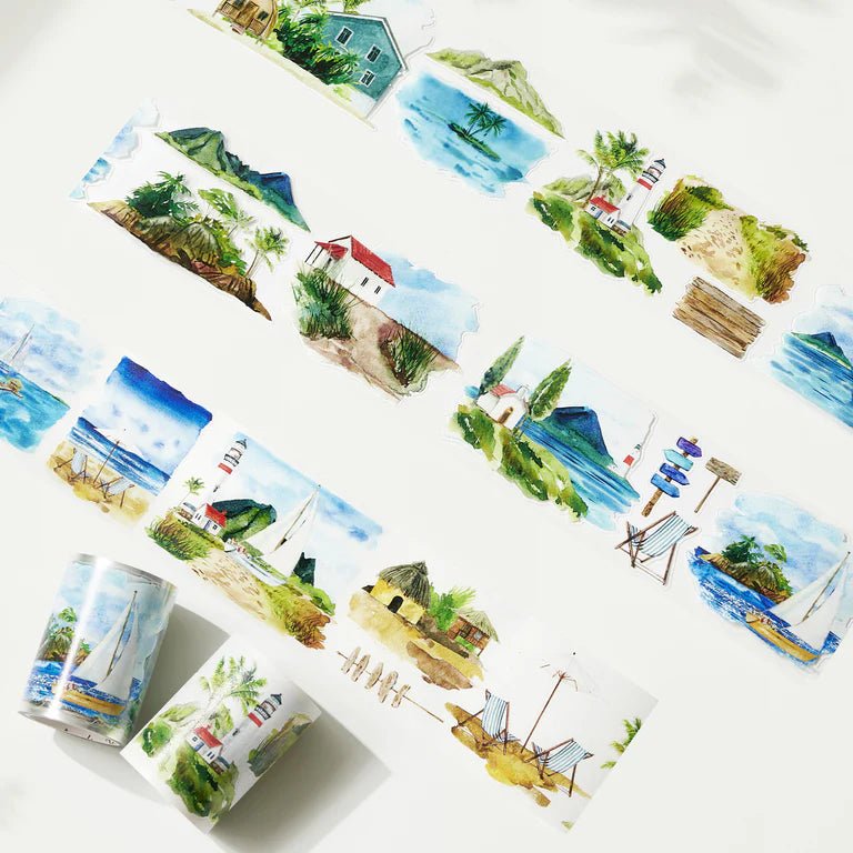 Sticker Washi Tape - Pre - cut - Summer Bliss - 60 mm - 2 - Washi Tape Shop - Tidformera