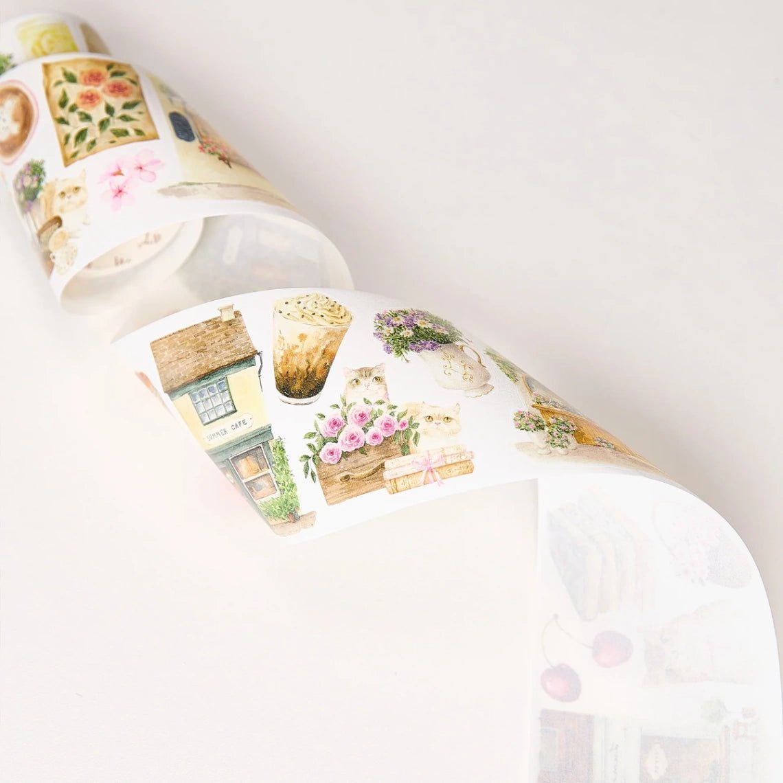 Sticker Washi Tape - Pre - cut - Summer Café - 70 mm - 5 - Washi Tape Shop - Tidformera