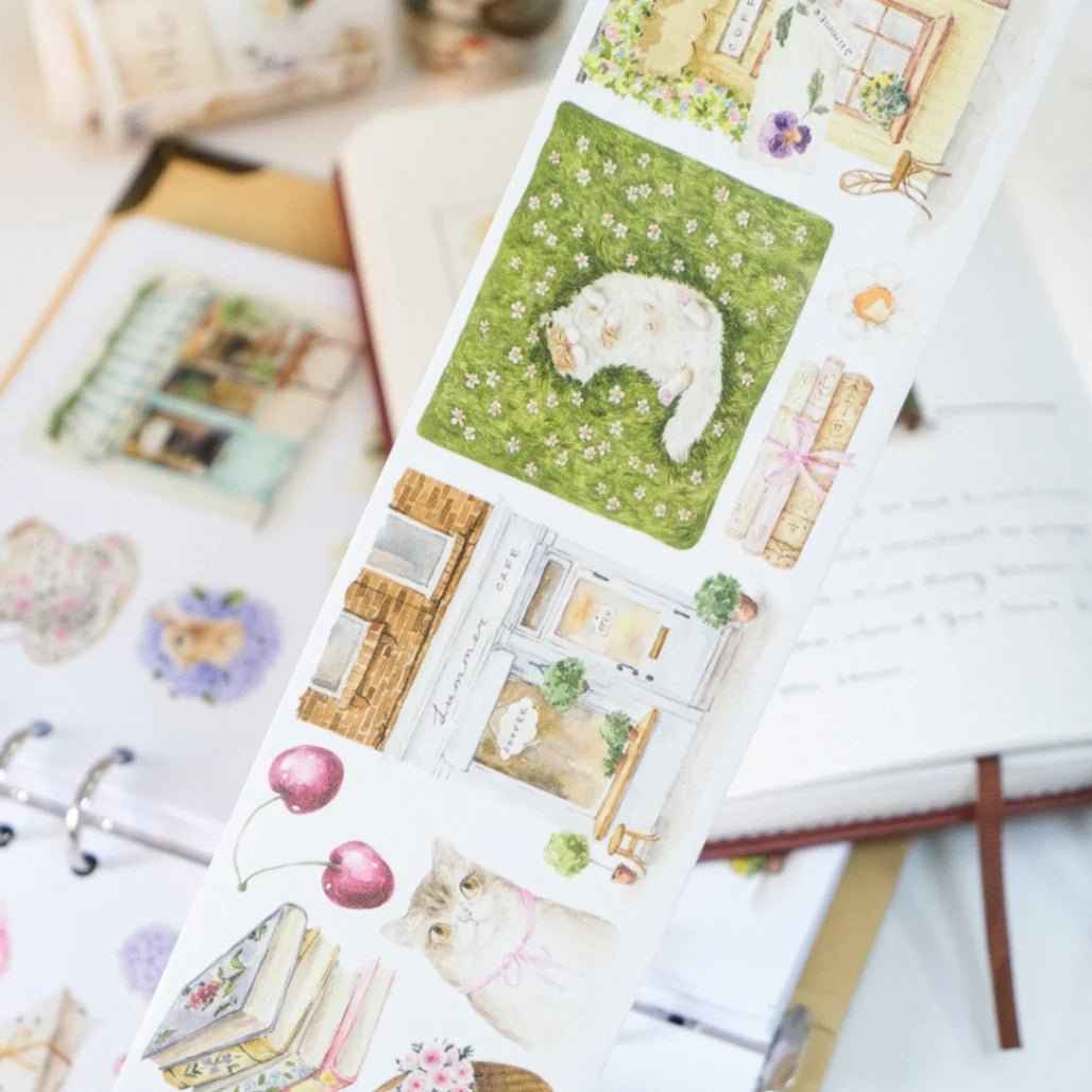 Sticker Washi Tape - Pre - cut - Summer Café - 70 mm - 3 - Washi Tape Shop - Tidformera