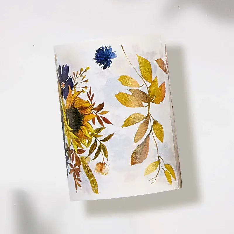 Sticker Washi Tape - Pre - cut - Sunflower & Navy - 60 mm - 6 - Washi Tape Shop - Tidformera