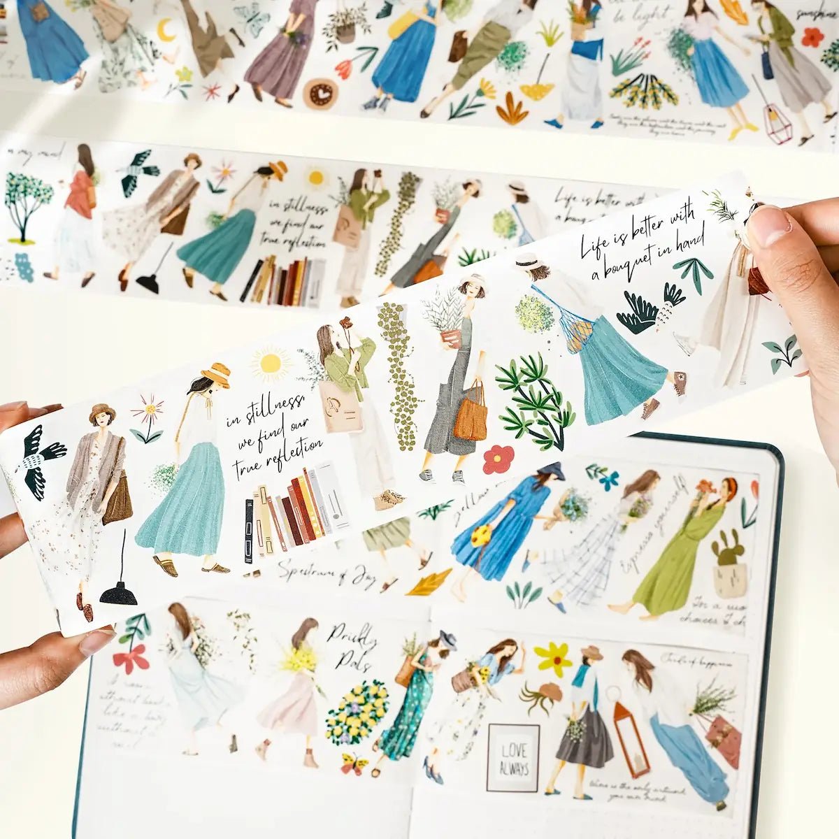 Sticker Washi Tape - Pre - cut - Velvet Voyage - 70 mm - 1 - Washi Tape Shop - Tidformera