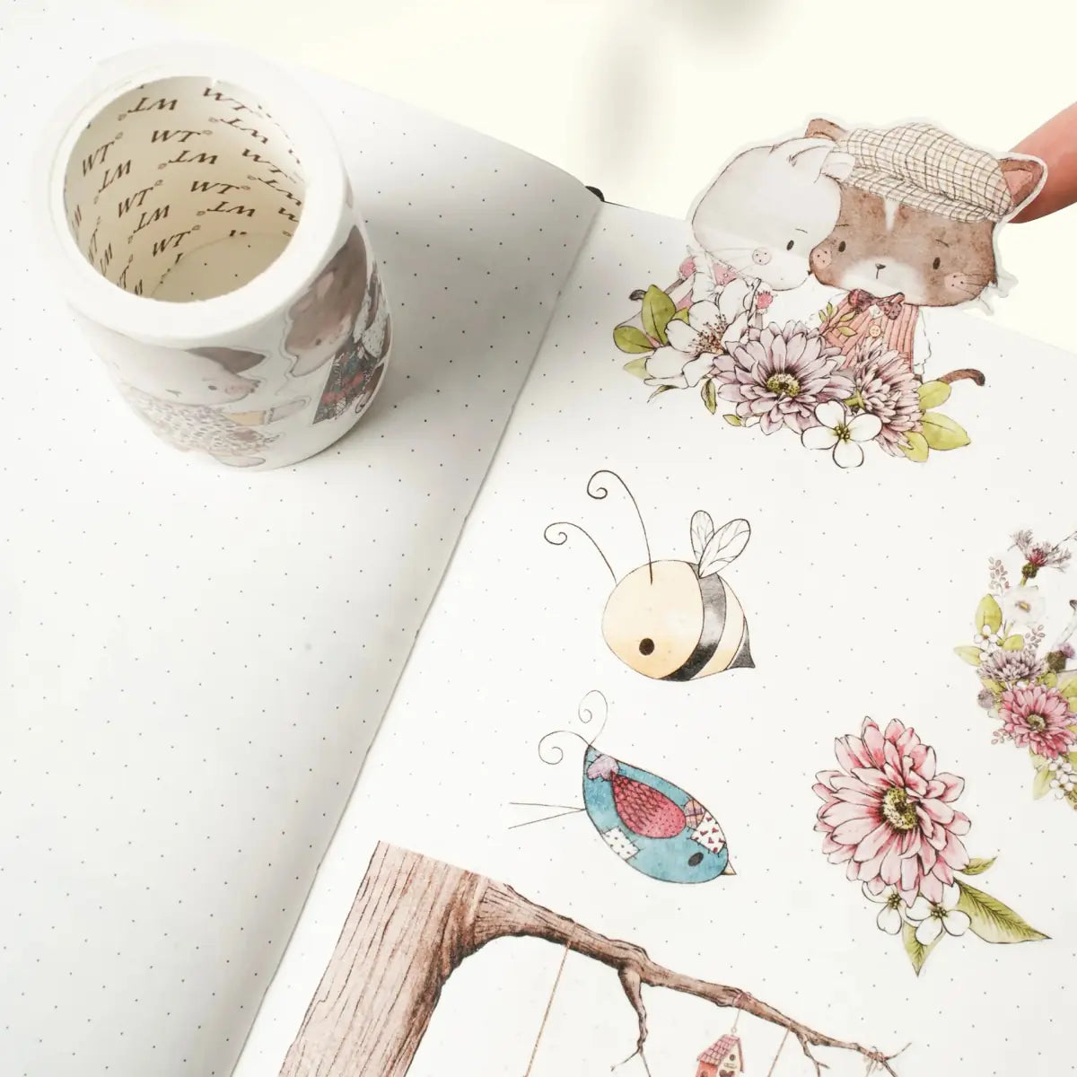 Sticker Washi Tape - Pre - cut - Whisker Connection - 60 mm - 5 - Washi Tape Shop - Tidformera