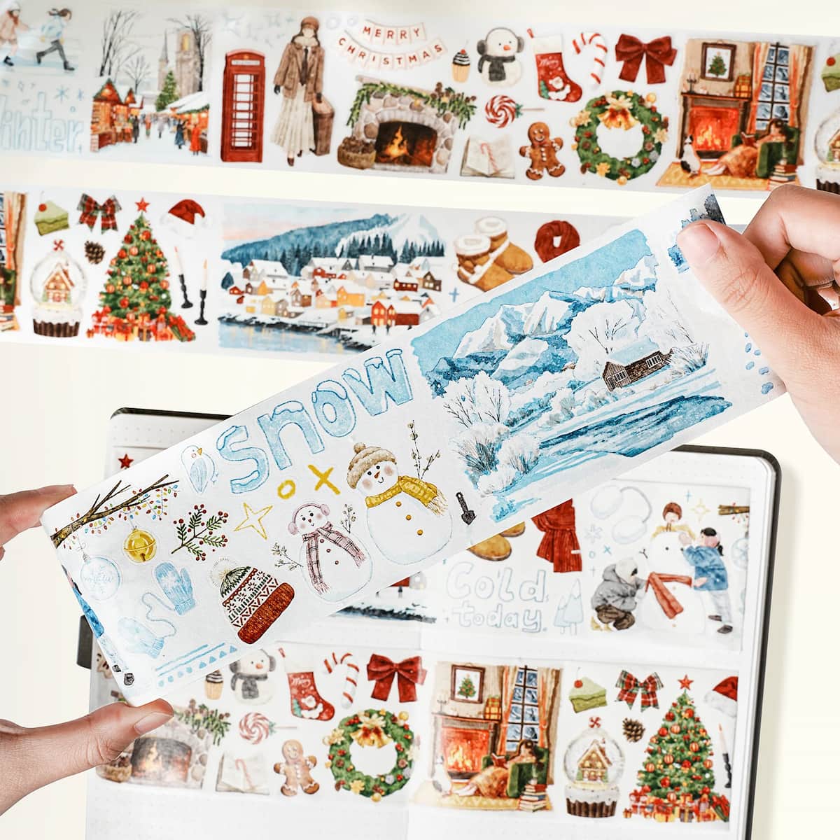 Sticker Washi Tape - Pre - cut - Winter's Whisper - 70 mm - 4 - Washi Tape Shop - Tidformera