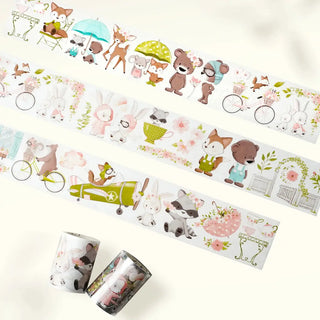 Sticker Washi Tape - Pre - cut - Woodland Pals - 60 mm från Washi Tape Shop. Sagolika djur på rullar med stickers - Tidformera