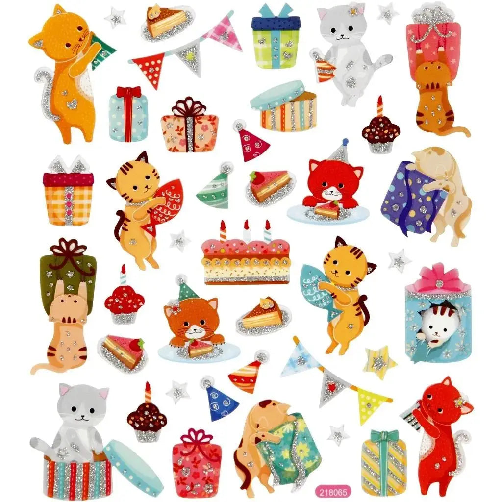 Stickers Creotime Djur - Birthday cats - 1 - Creotime - Tidformera