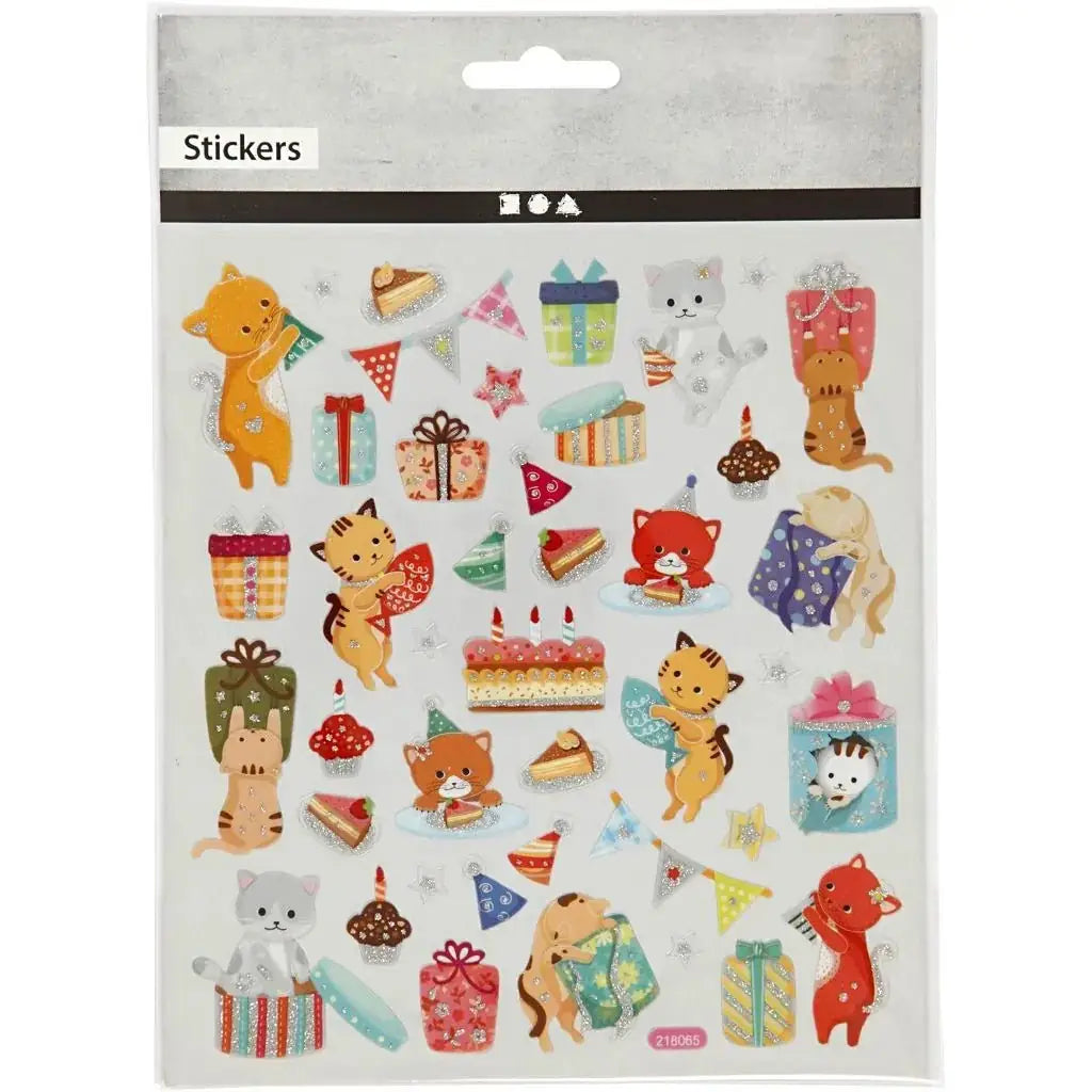 Stickers Creotime Djur - Birthday cats - 2 - Creotime - Tidformera