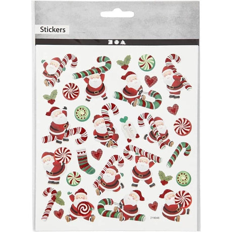 Stickers Creotime Jul - Santa Claus and candy stick - 2 - Creotime - Tidformera