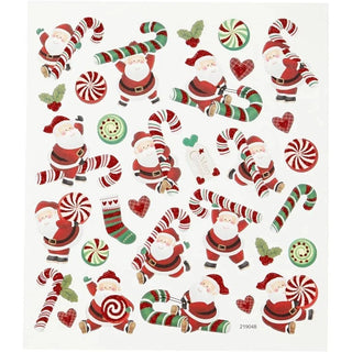 Stickers Creotime Jul - Santa Claus and candy stick - 1 - Creotime - Tidformera