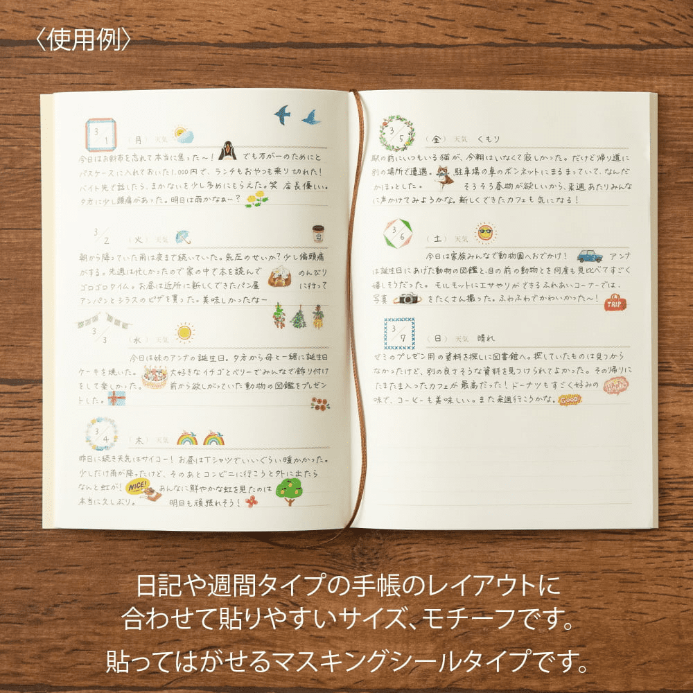 Stickers for Diary Weather - 4 - Midori - Tidformera