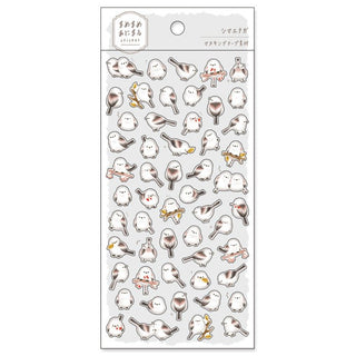 Stickers Mame - Mame - Animal Sticker - Shimaenaga från Mind Wave. Ett ark med klistermärken med vita fåglar på.  - Tidformera