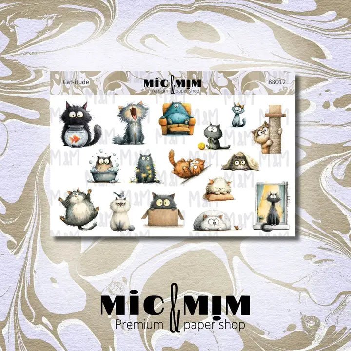 Stickers Mic & Mim - Cat - itude - 1 - MIC & MIM Premium Paper Shop - Tidformera