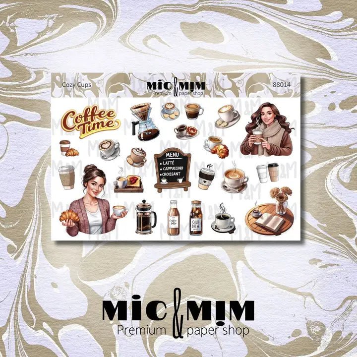 Stickers Mic & Mim - Cozy Cups - 1 - MIC & MIM Premium Paper Shop - Tidformera