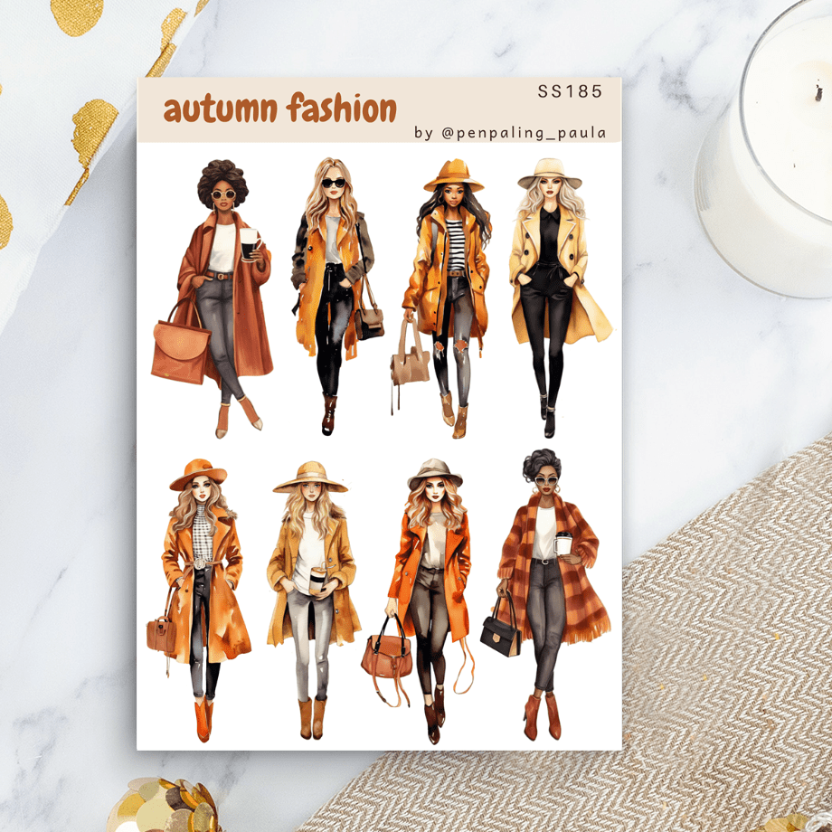 Stickers - Penpaling Paula - Autumn fashion - 1 - Penpaling Paula - Tidformera