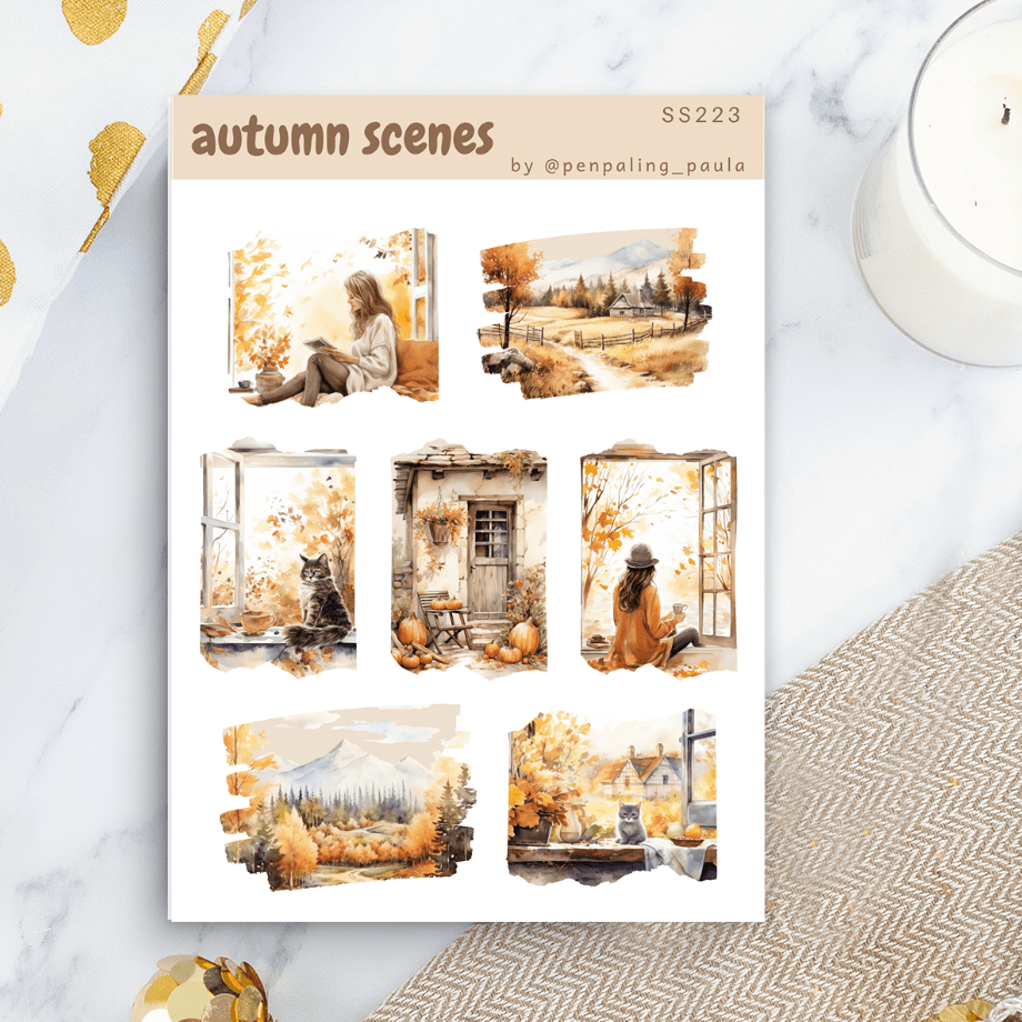 Stickers - Penpaling Paula - Autumn scenes - 1 - Penpaling Paula - Tidformera