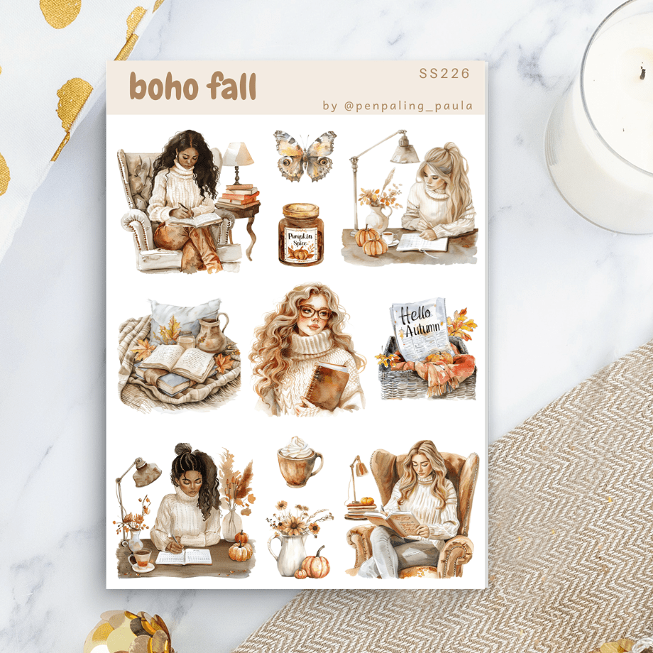 Stickers - Penpaling Paula - Boho fall - 1 - Penpaling Paula - Tidformera